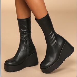 Steve Madden Proceed black platform boot size 9.5